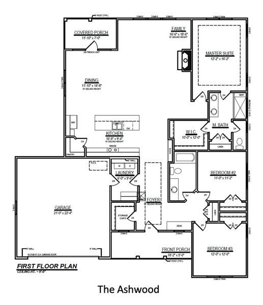 2D floor plan layout for the Ashwood by Fleming Homes in Lassiter Road, Four Oaks, NC (Image 2). 2D floor plan layout for the Ashwood by Fleming Homes in Lassiter Road, Four Oaks, NC (Image 2).