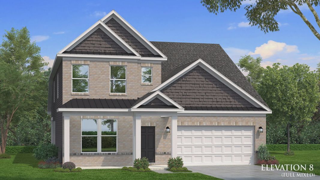 Representative exterior photo of a completed home built from the Ansley by DRB Homes in Weavers Pointe, Zebulon, NC (Image 31).