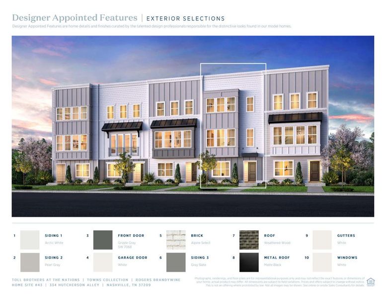 Sample of building materials used in homes in The Nations - Towns, Nashville (Image 6).