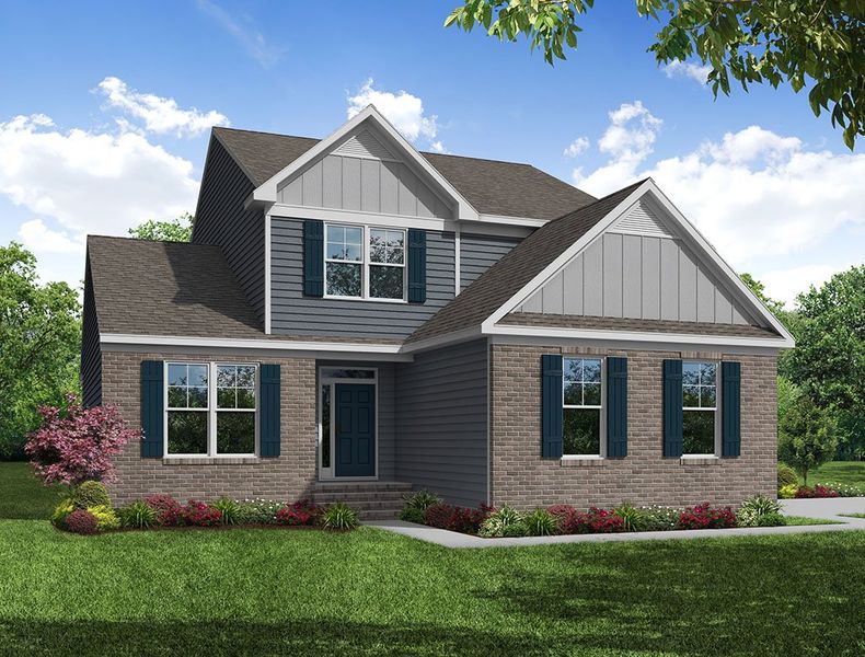 Representative exterior photo of a completed home built from the Raleigh by Eastwood Homes in Weddington, Benson, NC (Image 5).