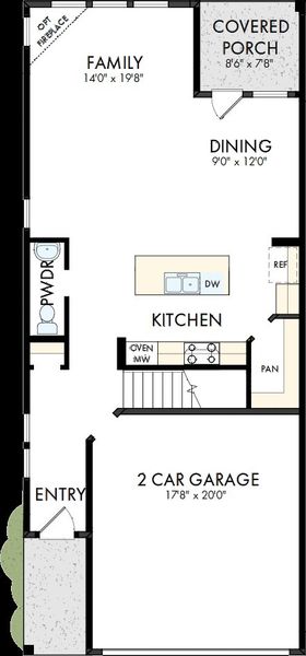 2D floor plan layout of this home in Trails at Waterside - Garden Series, Fort Worth, TX (Image 2). 2D floor plan layout of this home in Trails at Waterside - Garden Series, Fort Worth, TX (Image 2).