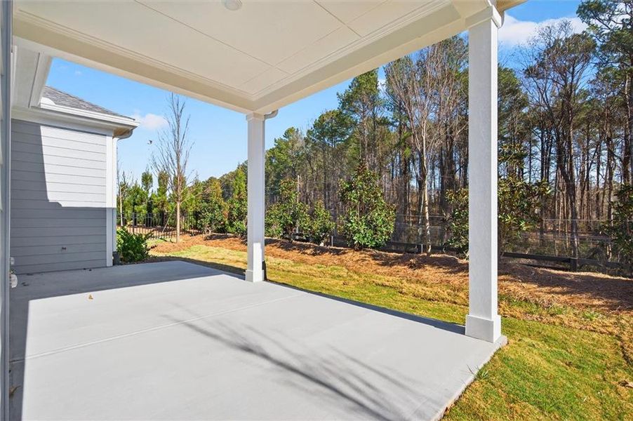 Exterior details and patio area of a home in The Reserve at Bells Ferry, Kennesaw (Image 30).