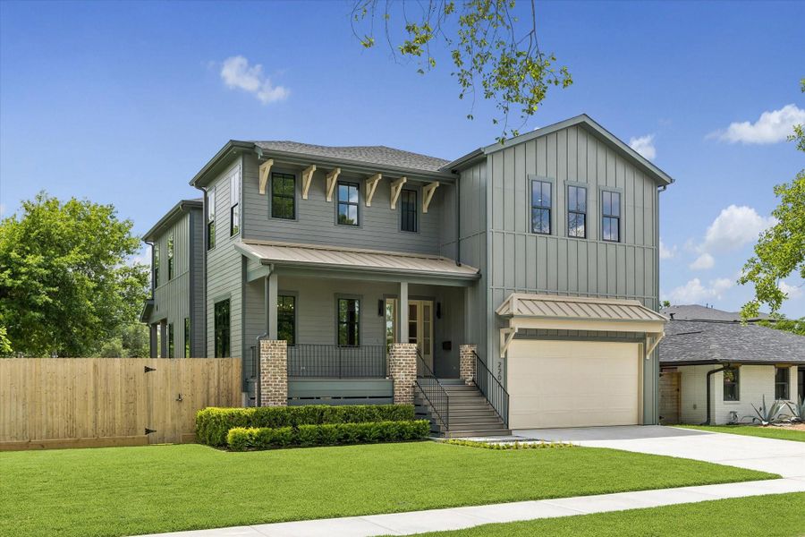 Front exterior of a new home in , Houston, TX, highlighting curb appeal (Image 24). Front exterior of a new home in , Houston, TX, highlighting curb appeal (Image 24).