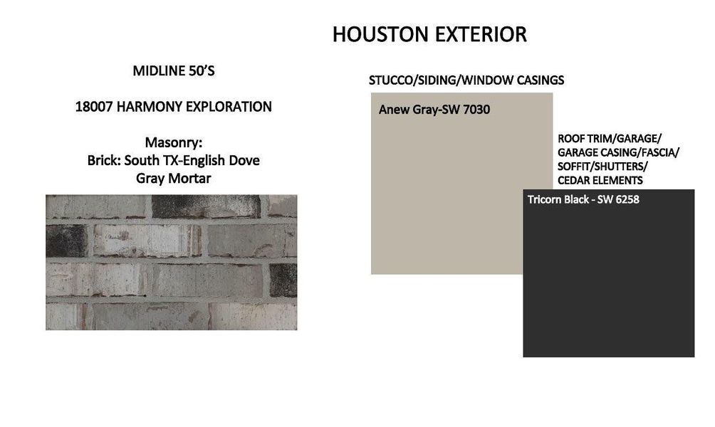 Sample of building materials used in homes in Midline, Webster (Image 6). Sample of building materials used in homes in Midline, Webster (Image 6).