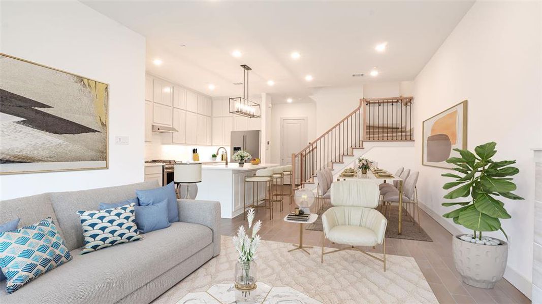 Furnished interior view inside a new home in The Abbey at Mercer Crossing, Farmers Branch (Image 15).