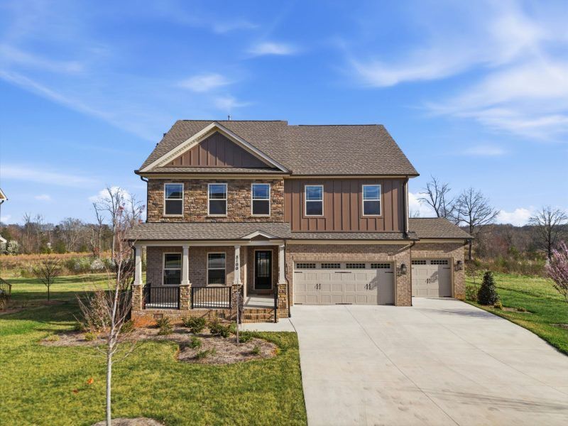 Front exterior of a new home in Blacksmith, Stokesdale, NC, highlighting curb appeal (Image 32).
