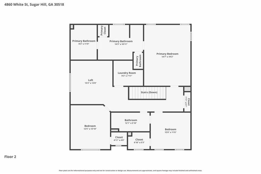 2D floor plan layout of this home in , Sugar Hill, GA (Image 7).