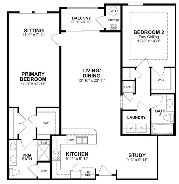 2D floor plan layout of this home in Gatherings® of Lake Nona, Orlando, FL (Image 3).