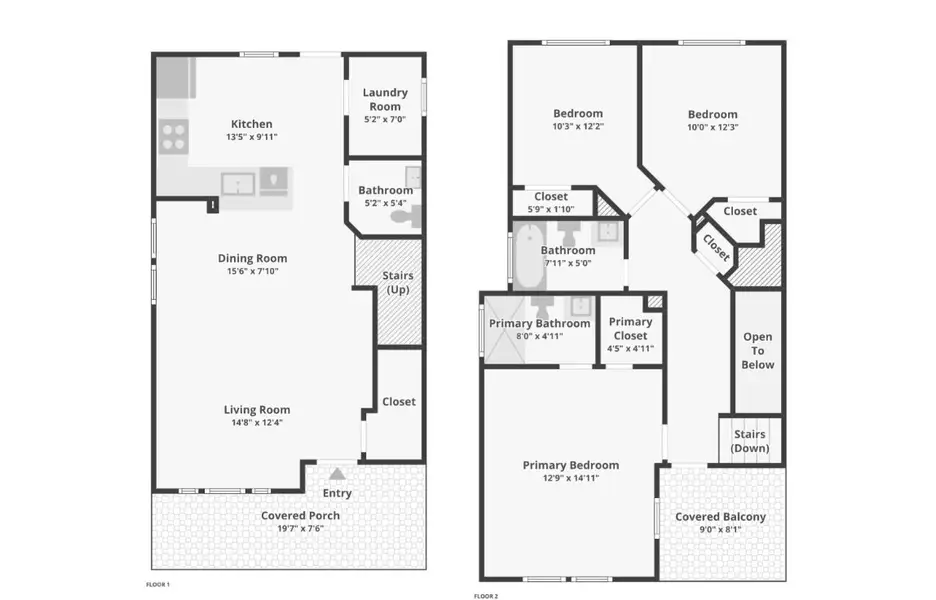 2D floor plan layout for the Andrews by Pacesetter Homes in Blanco Vista, San Marcos, TX (Image 4).