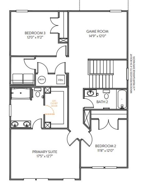 2D floor plan layout for the TA2300 by True Homes in Morrow Brook, Albemarle, NC (Image 3).