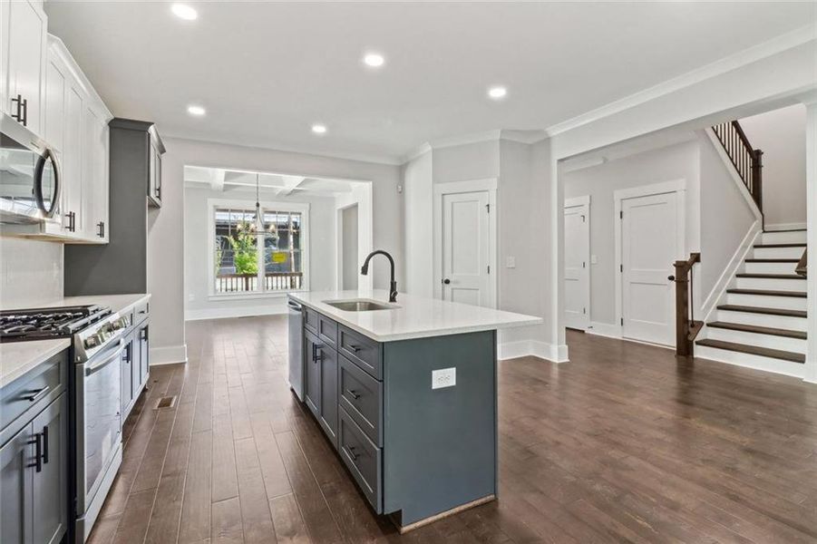 Furnished interior view inside a new home in , Atlanta (Image 9). Furnished interior view inside a new home in , Atlanta (Image 9).