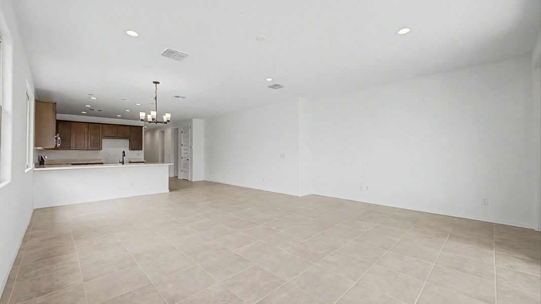 Larkspur Home Plan - Great Room and Kitchen Larkspur Home Plan - Great Room and Kitchen