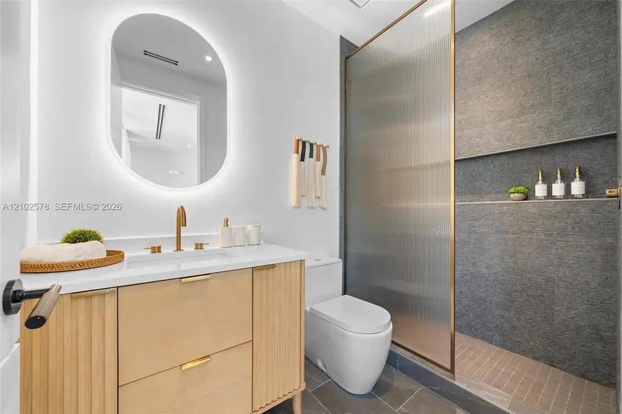 Furnished interior view inside a new home in , Miami (Image 16).
