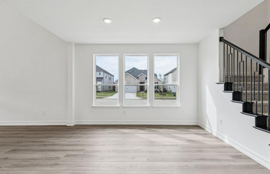 Spacious gathering room with large windows Spacious gathering room with large windows