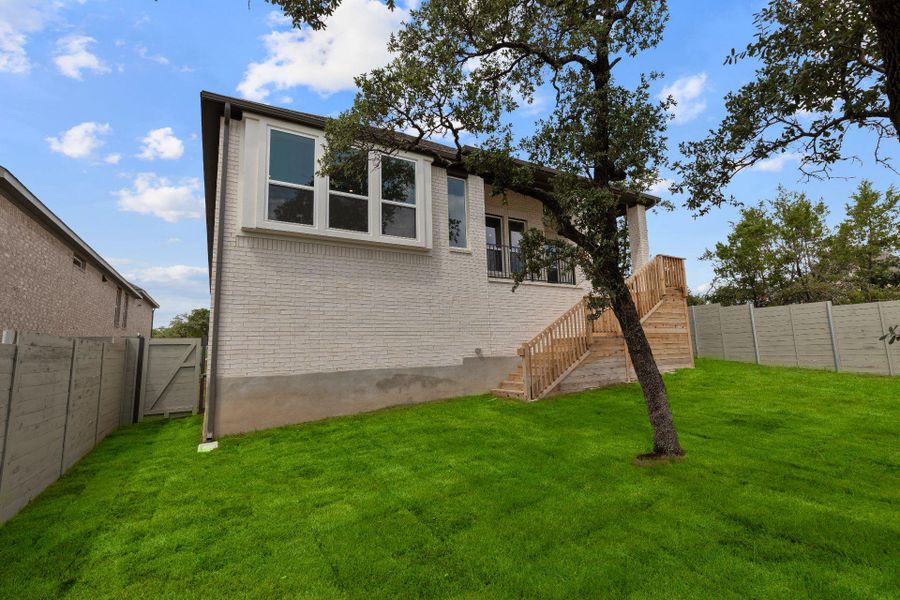 Rear of Home and Private Backyard