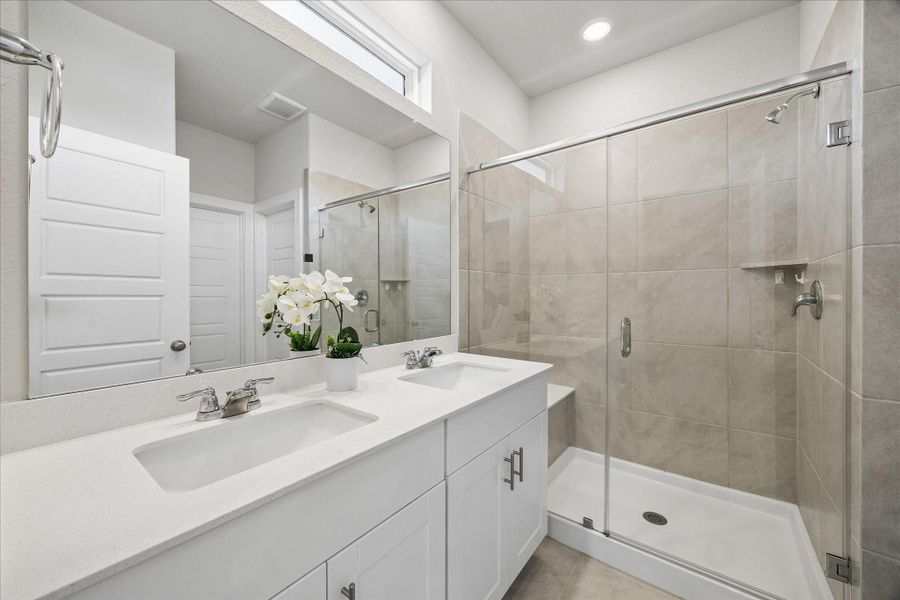 Furnished interior view inside a new home in Dunvale Village - Townhome Collection, Houston (Image 26).