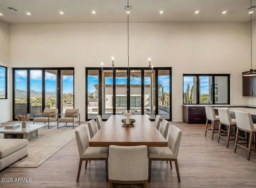 Digitally staged dining room Digitally staged dining room