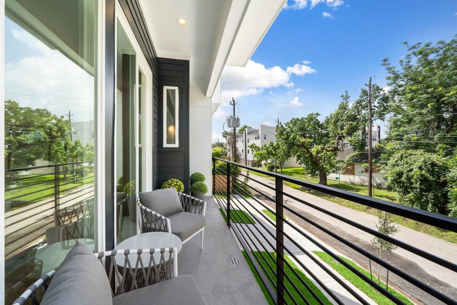 Start your day with a morning coffee or unwind with an evening breeze on the second floor balcony. Start your day with a morning coffee or unwind with an evening breeze on the second floor balcony.