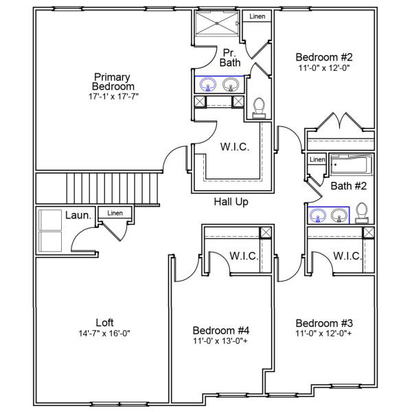 2D floor plan layout of this home in Fairview Falls, Chesnee, SC (Image 3).