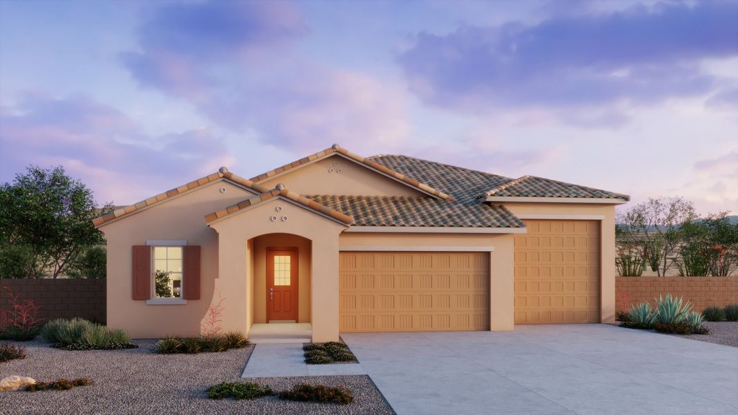 Representative exterior photo of a completed home built from the Marigold by Mattamy Homes in Saguaro Reserve II, Marana, AZ (Image 18).
