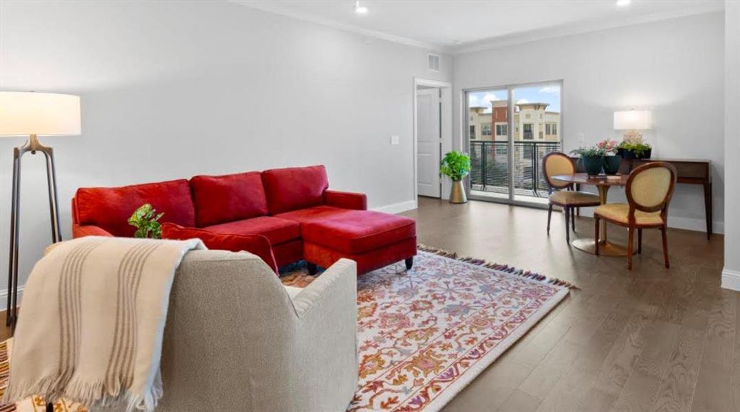 Furnished interior view inside a new home in Gatherings® at Twin Creeks, Allen (Image 8). Furnished interior view inside a new home in Gatherings® at Twin Creeks, Allen (Image 8).