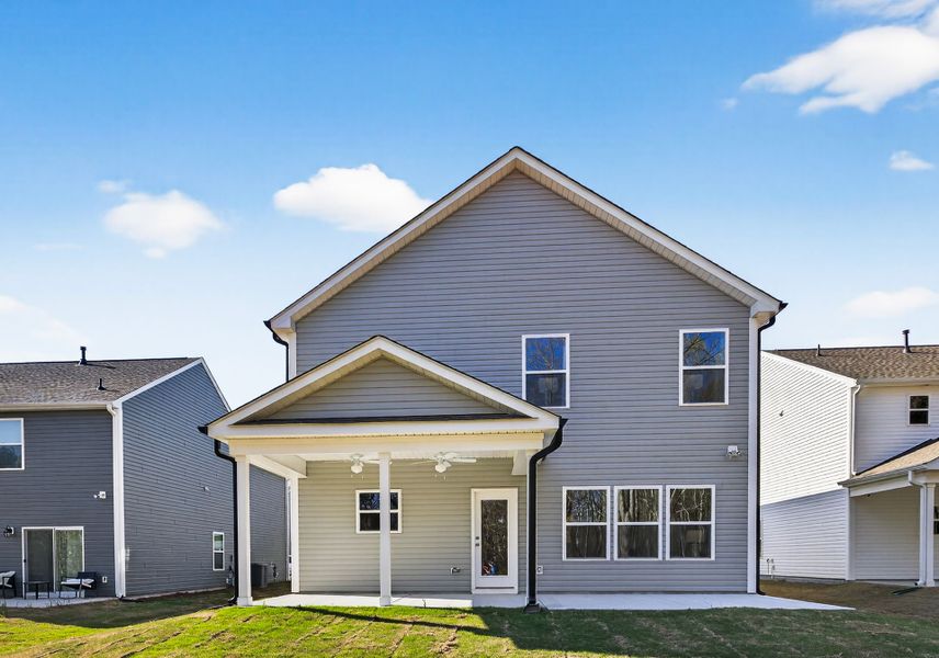 Exterior details and patio area of a home in Copper Ridge at Flowers Plantation, Clayton (Image 3).