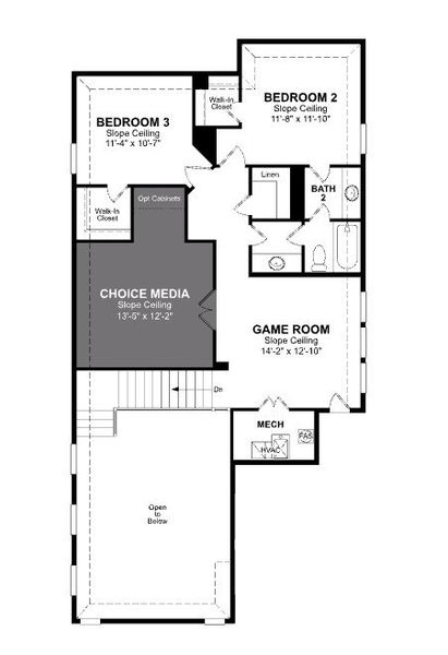 2D floor plan layout of this home in Wildflower Ranch, Justin, TX (Image 3).