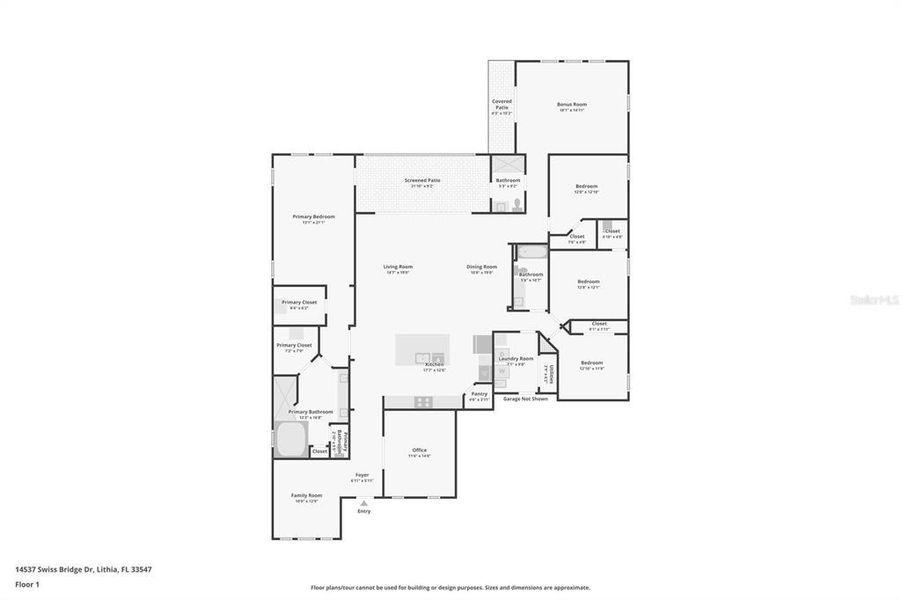 2D floor plan layout of this home in Hawkstone, Lithia, FL (Image 5).