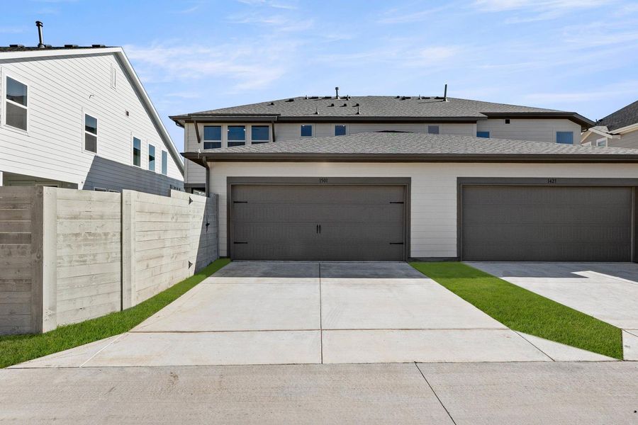 Front exterior of a new home in Terrace Collection at Harvest, Argyle, TX, highlighting curb appeal (Image 20). Front exterior of a new home in Terrace Collection at Harvest, Argyle, TX, highlighting curb appeal (Image 20).