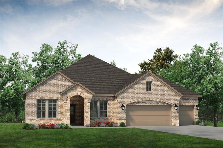 Front exterior of a new home in Aero Vista, Caddo Mills, TX, highlighting curb appeal (Image 11).