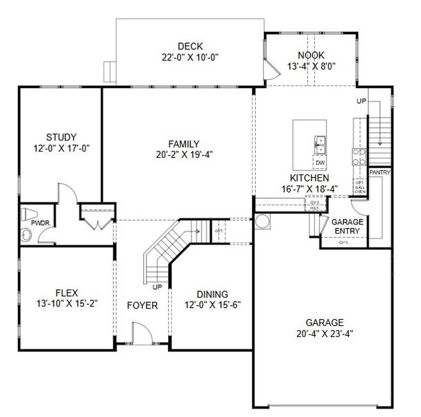2D floor plan layout for the Dawson by HHHunt Homes LLC in The Summit at Morgan Ridge, Chapel Hill, NC (Image 5). 2D floor plan layout for the Dawson by HHHunt Homes LLC in The Summit at Morgan Ridge, Chapel Hill, NC (Image 5).