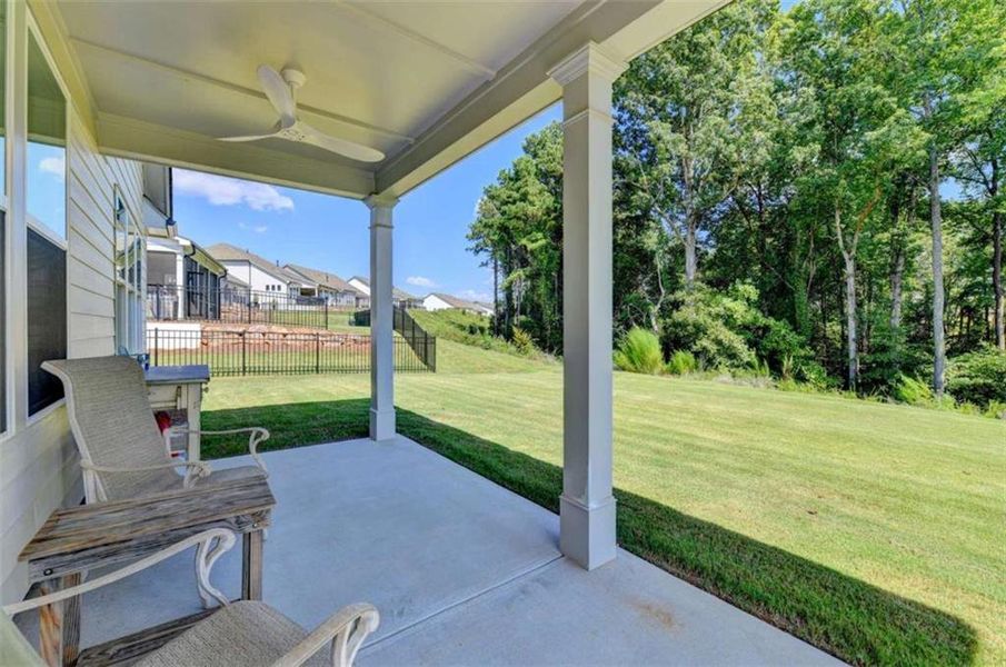 Exterior details and patio area of a home in , Hoschton (Image 23).