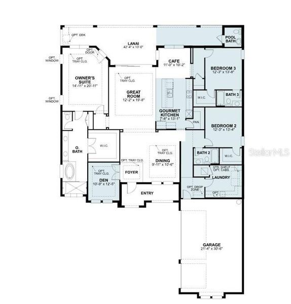 2D floor plan layout of this home in Palmera at Wellen Park, Venice, FL (Image 2). 2D floor plan layout of this home in Palmera at Wellen Park, Venice, FL (Image 2).