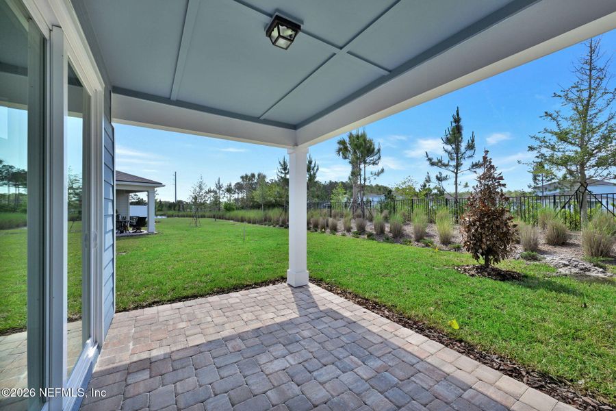 Exterior details and patio area of a home in Del Webb Wildlight, Yulee (Image 3). Exterior details and patio area of a home in Del Webb Wildlight, Yulee (Image 3).