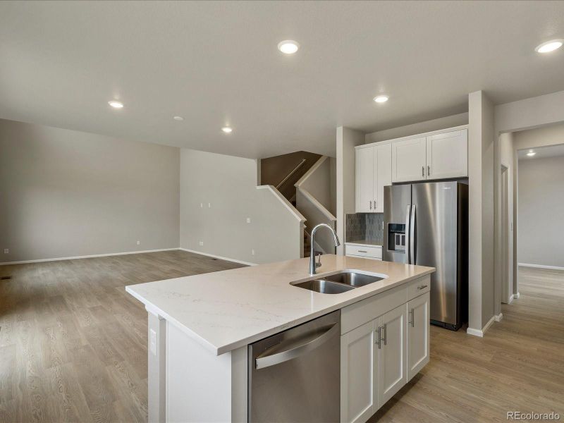 Furnished interior view inside a new home in Buffalo Highlands: The Canyon Collection, Commerce City (Image 3). Furnished interior view inside a new home in Buffalo Highlands: The Canyon Collection, Commerce City (Image 3).