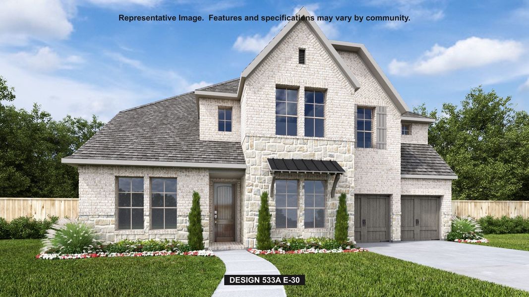 Representative exterior photo of a completed home built from the 533A by Britton Homes in Mustang Lakes 60', Celina, TX (Image 8).