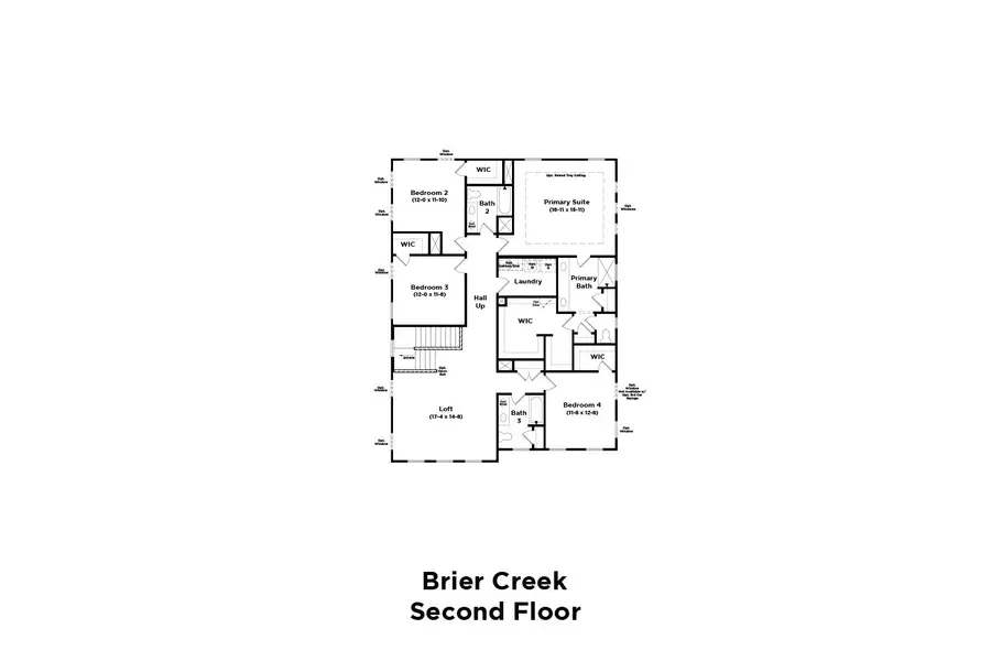 2D floor plan layout for the Brier Creek by DRB Homes in Reserve at Crowthorne, Zebulon, NC (Image 46). 2D floor plan layout for the Brier Creek by DRB Homes in Reserve at Crowthorne, Zebulon, NC (Image 46).