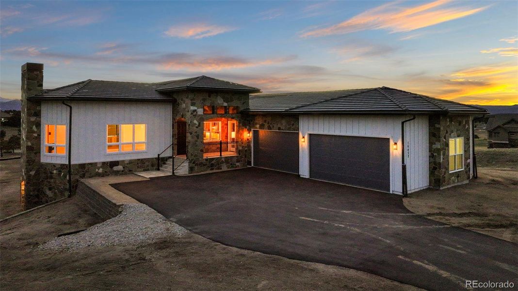 Twilight entrance to home. Twilight entrance to home.