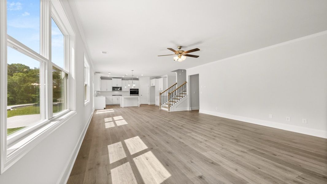Representative unfurnished interior of a home built from the GRAYSON by D.R. Horton in Butner Estates, South Fulton (Image 25).