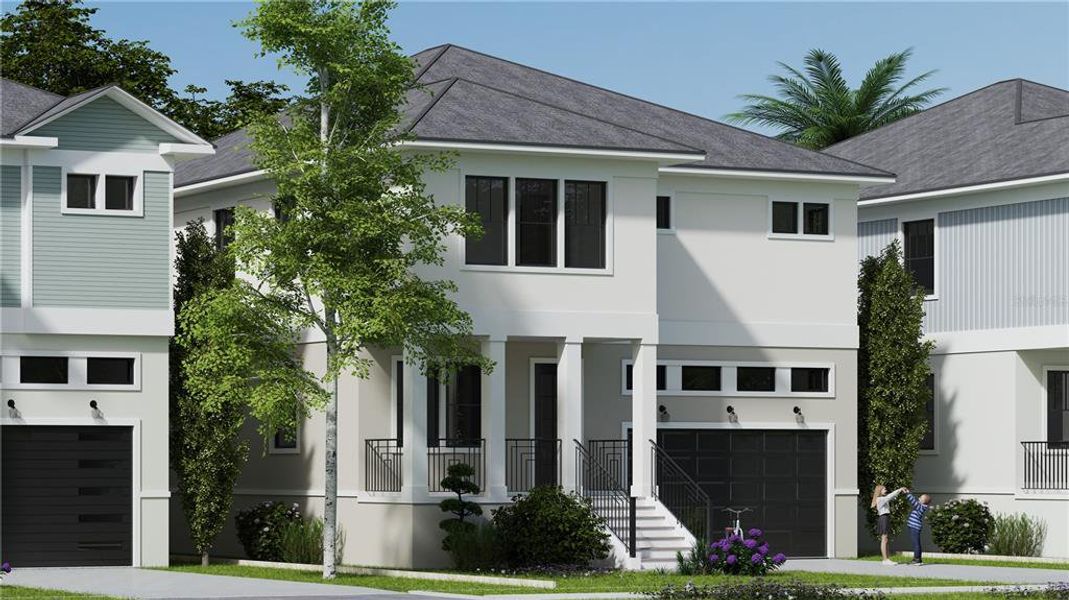 Front exterior of a new home in , Oldsmar, FL, highlighting curb appeal (Image 2). Front exterior of a new home in , Oldsmar, FL, highlighting curb appeal (Image 2).