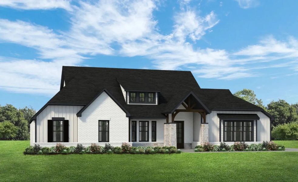 Representative exterior photo of a completed home built from the The Aubrey by Elmwood Custom Homes in Byrum Ranch, Maypearl, TX (Image 10).