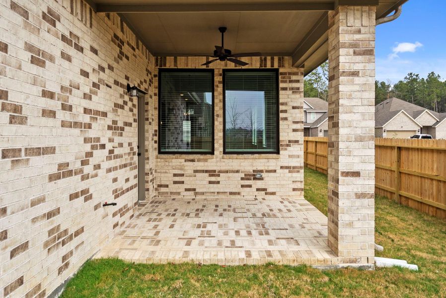 Exterior details and patio area of a home in Artavia, Conroe (Image 4). Exterior details and patio area of a home in Artavia, Conroe (Image 4).