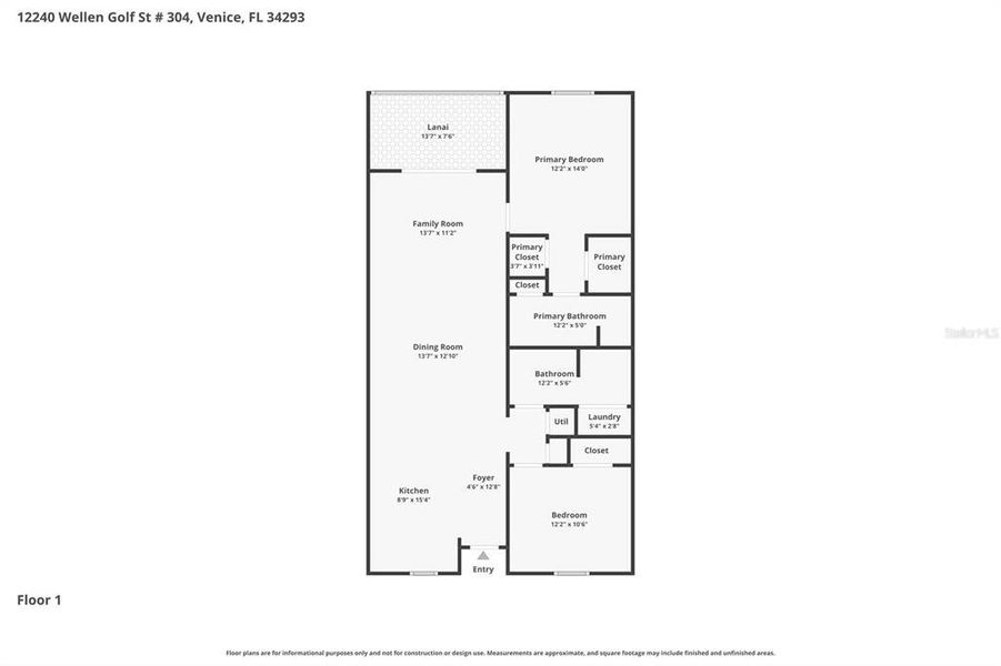 2D floor plan layout of this home in Wellen Park Golf & Country Club, Venice, FL (Image 6).