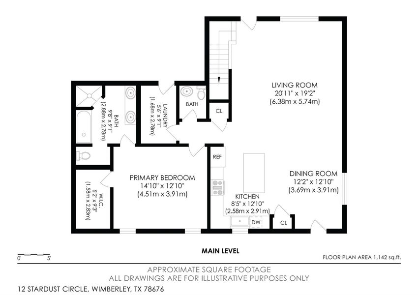 Approx. measurements of main level