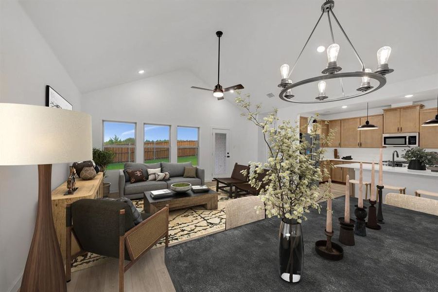 Furnished interior view inside a new home in Aspire at Noble Ridge, Howe (Image 4).