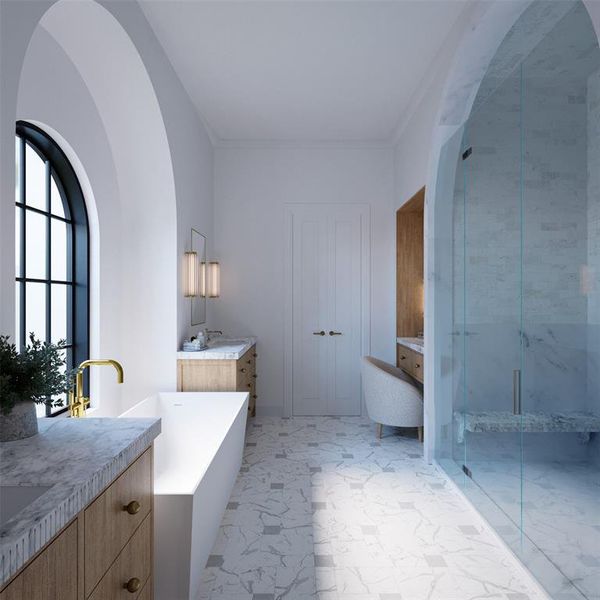 Furnished interior view inside a new home in , Dallas (Image 11).