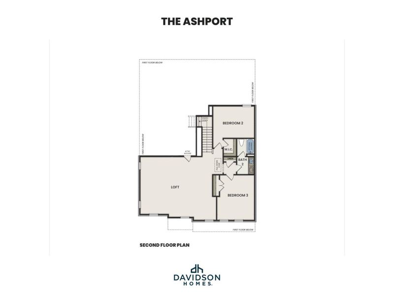2D floor plan layout for the The Ashport H by Davidson Homes LLC in Meadow Ridge Estates, Josephine, TX (Image 4).