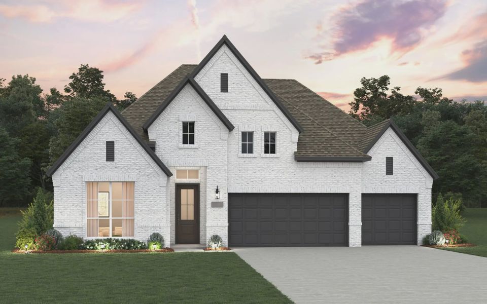 Front exterior of a new home in Trinity Falls, McKinney, TX, highlighting curb appeal (Image 12). Front exterior of a new home in Trinity Falls, McKinney, TX, highlighting curb appeal (Image 12).