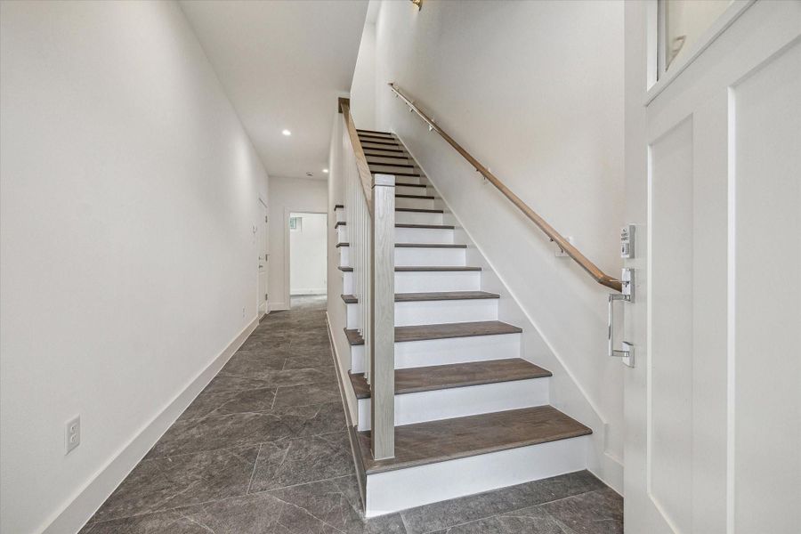 Gorgeous Entry * Porcelain Tile Floors.