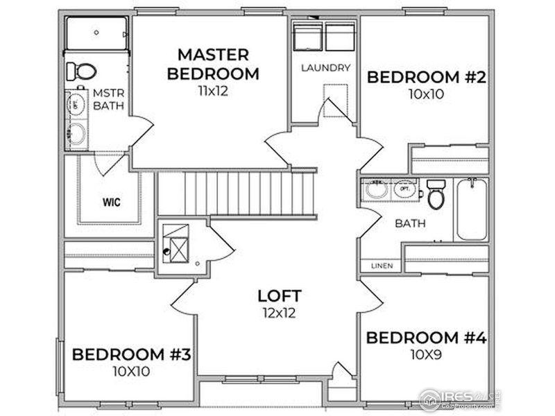 2D floor plan layout of this home in Union Colony West, Greeley, CO (Image 4).